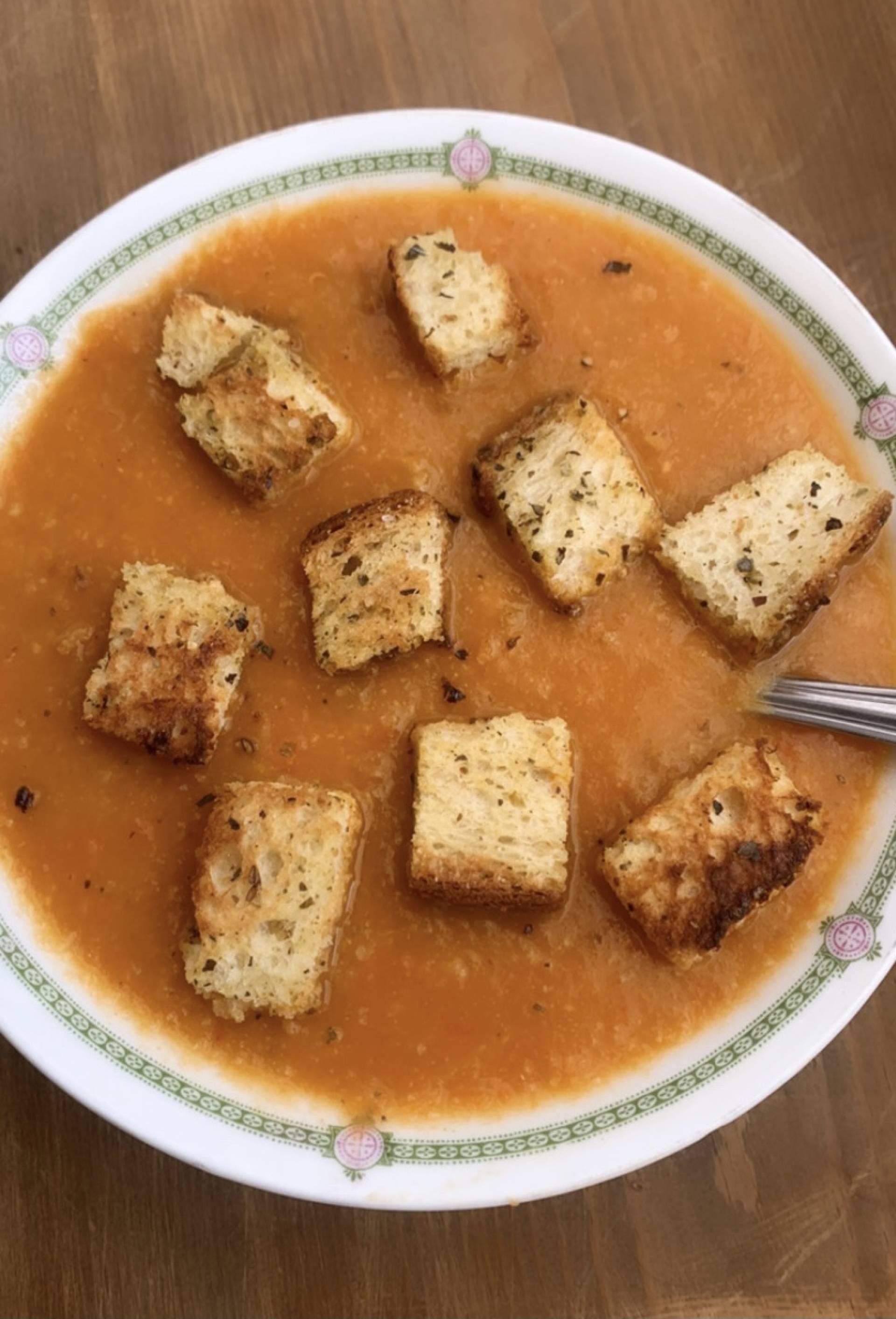 Homemade Tomato Soup w/ Italian Croutons