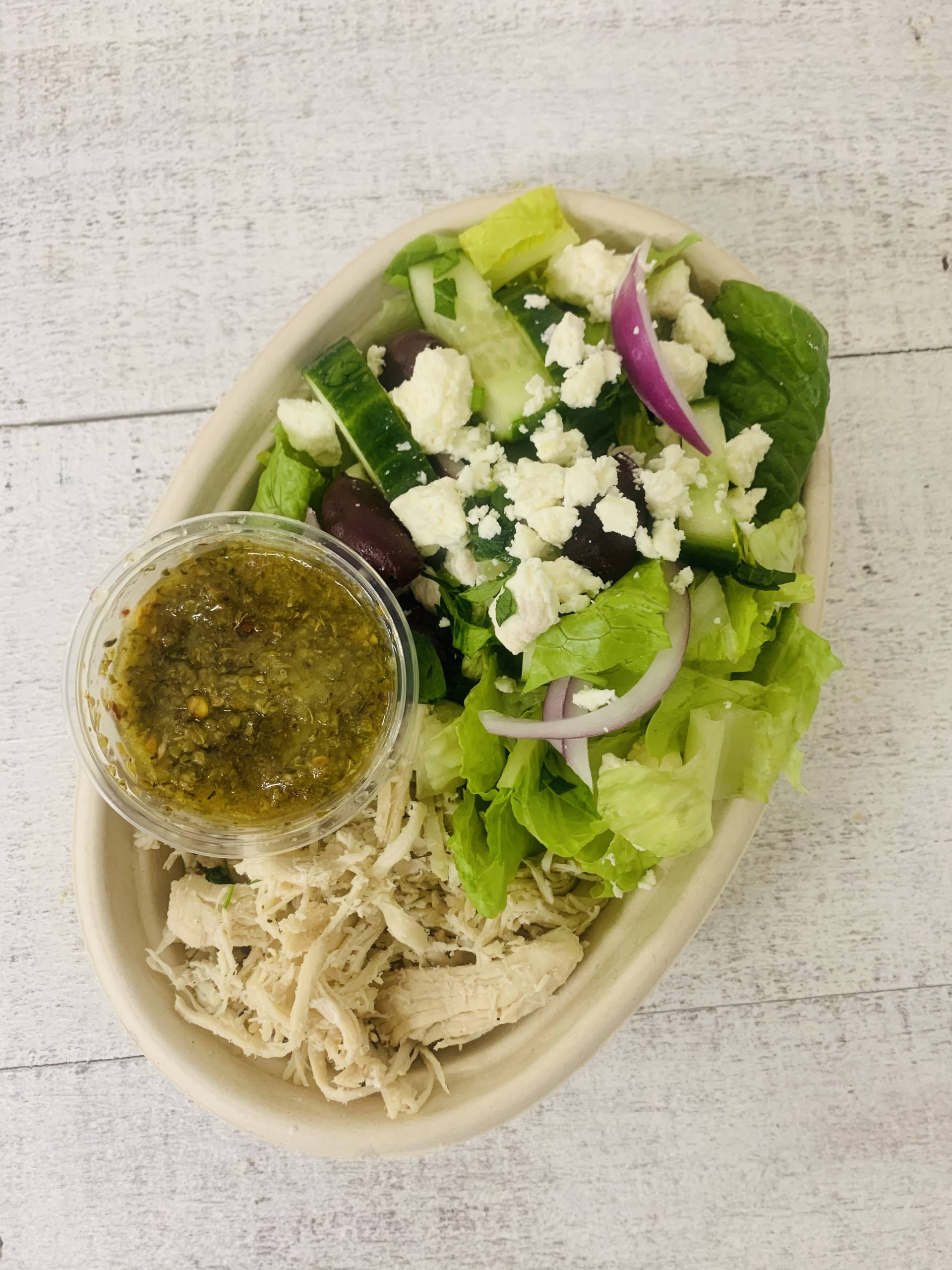 Chopped Greek Salad with Chicken