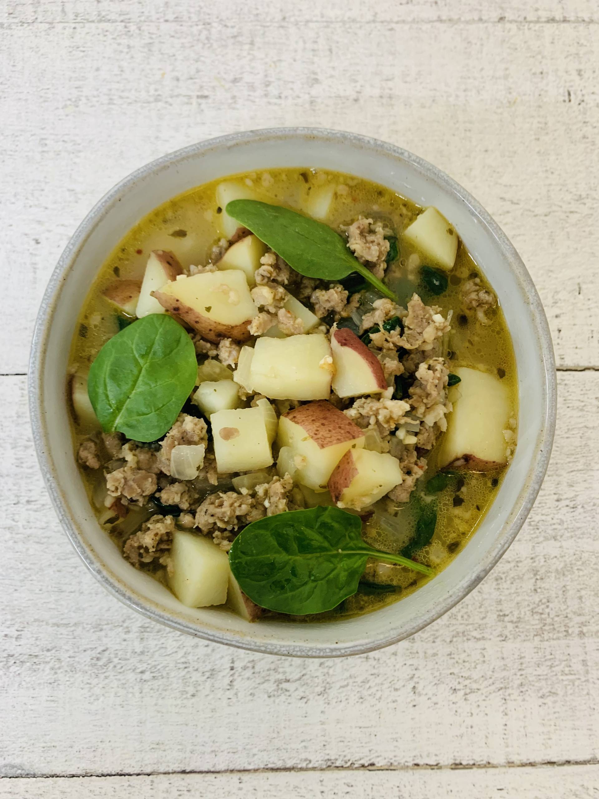 Sausage Potato Spinach Soup - Prep to Table