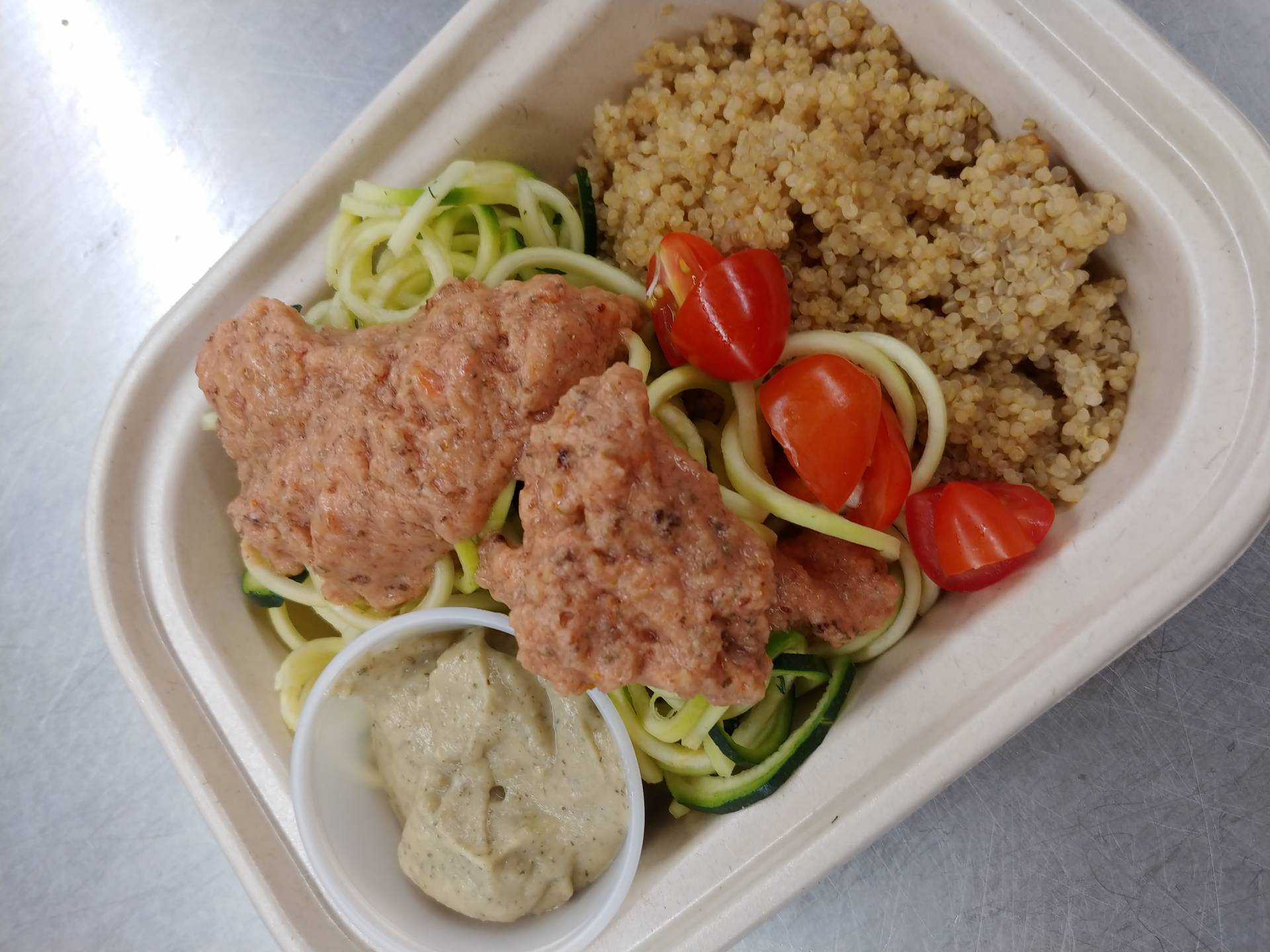 -HFW Zucchini Noodles with Raw Cashew Alfredo & Marinara sauce and a