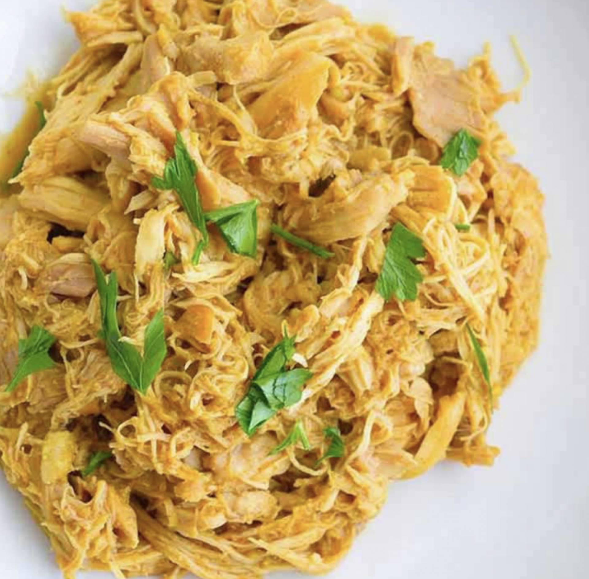 *Shredded Honey Mustard Chicken, Green Beans & Carb Choice