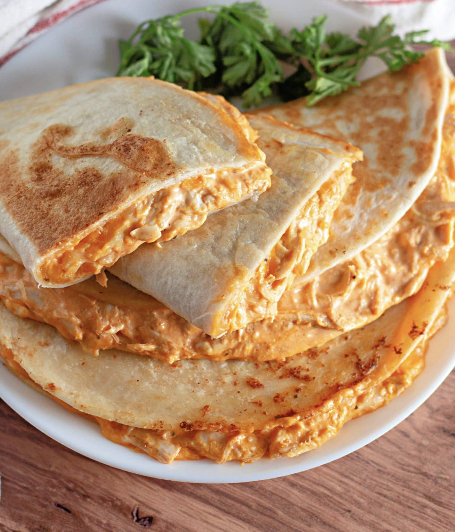 *Creamy Buffalo Chicken Quesadilla with Ranch