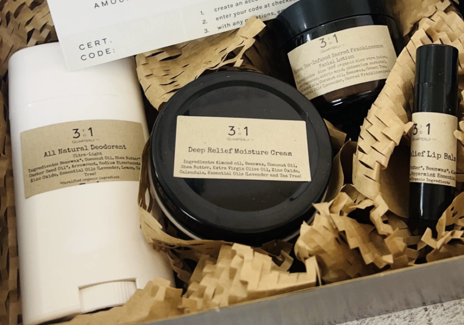 3 to 1 Quarterly Skin Care Products