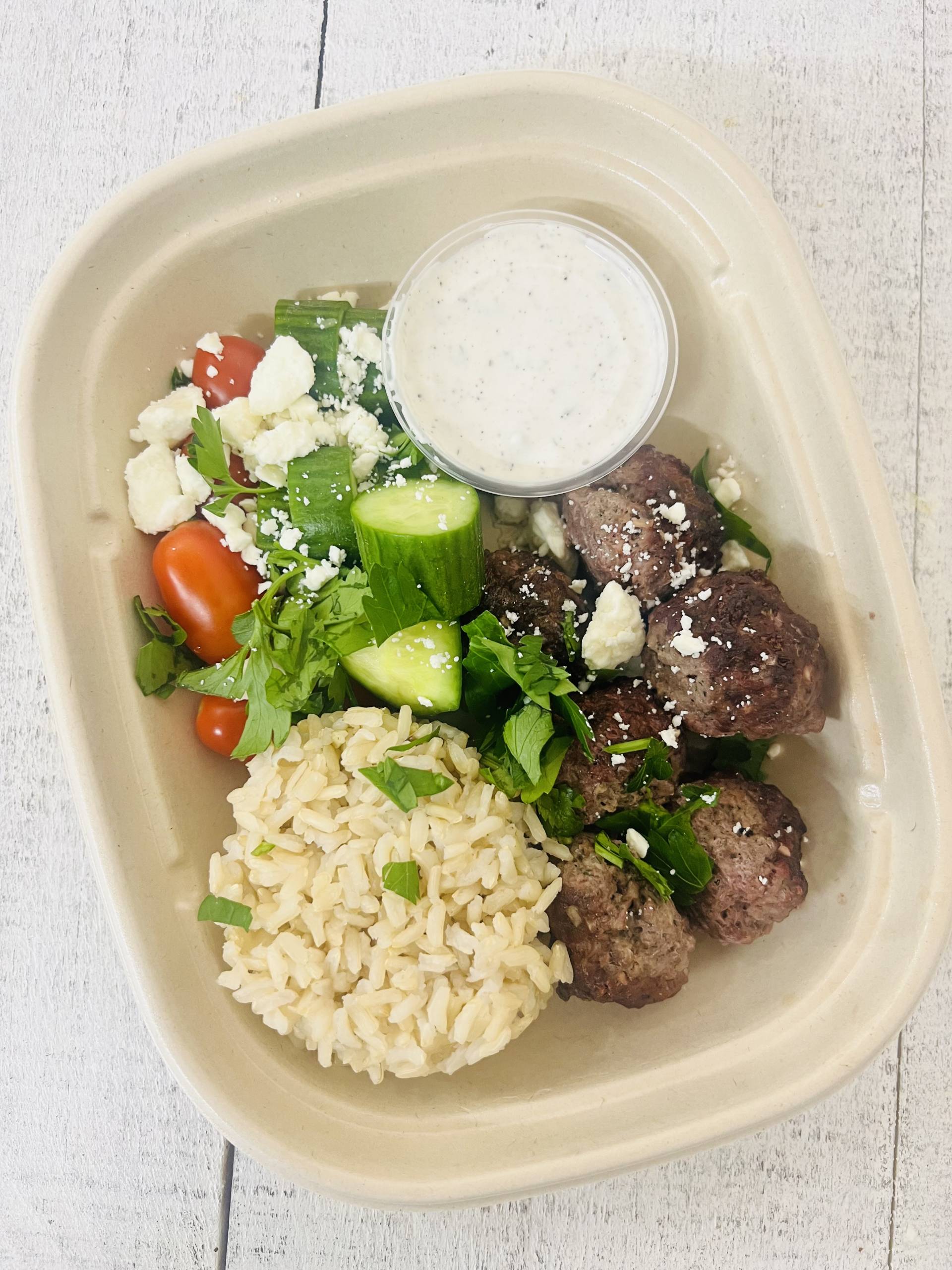 *Greek Meatball Bowl