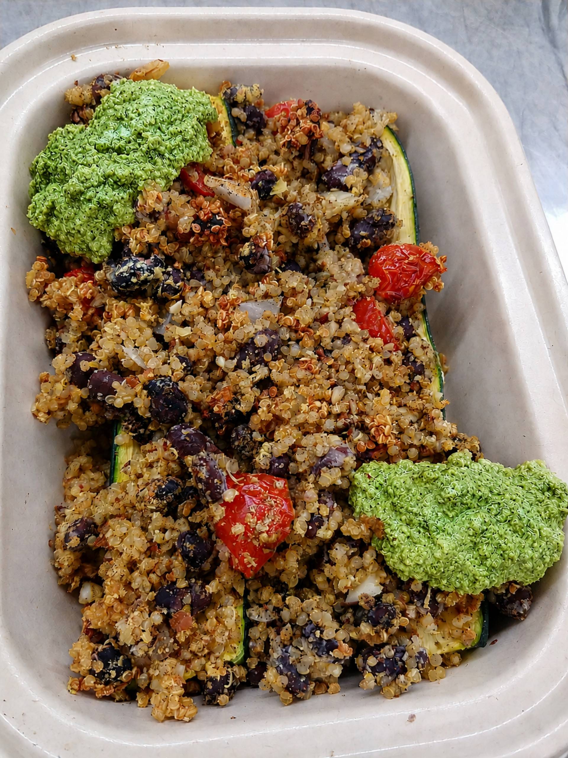 -HFW Stuffed Zucchini w/Pesto