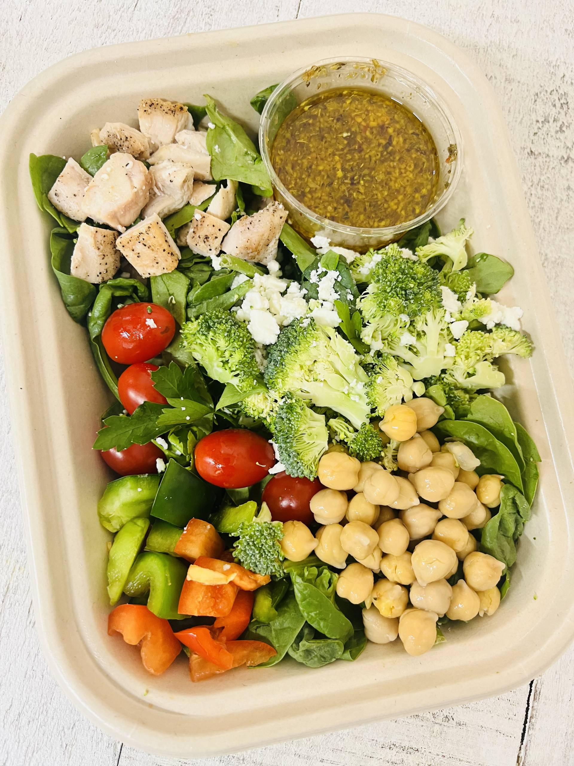 *Chicken Chickpea Feta Salad