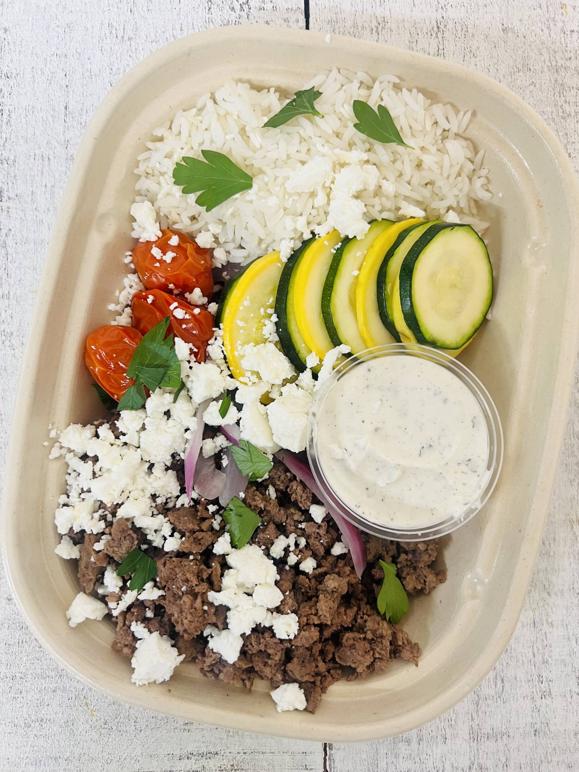 *Greek Beef Bowl