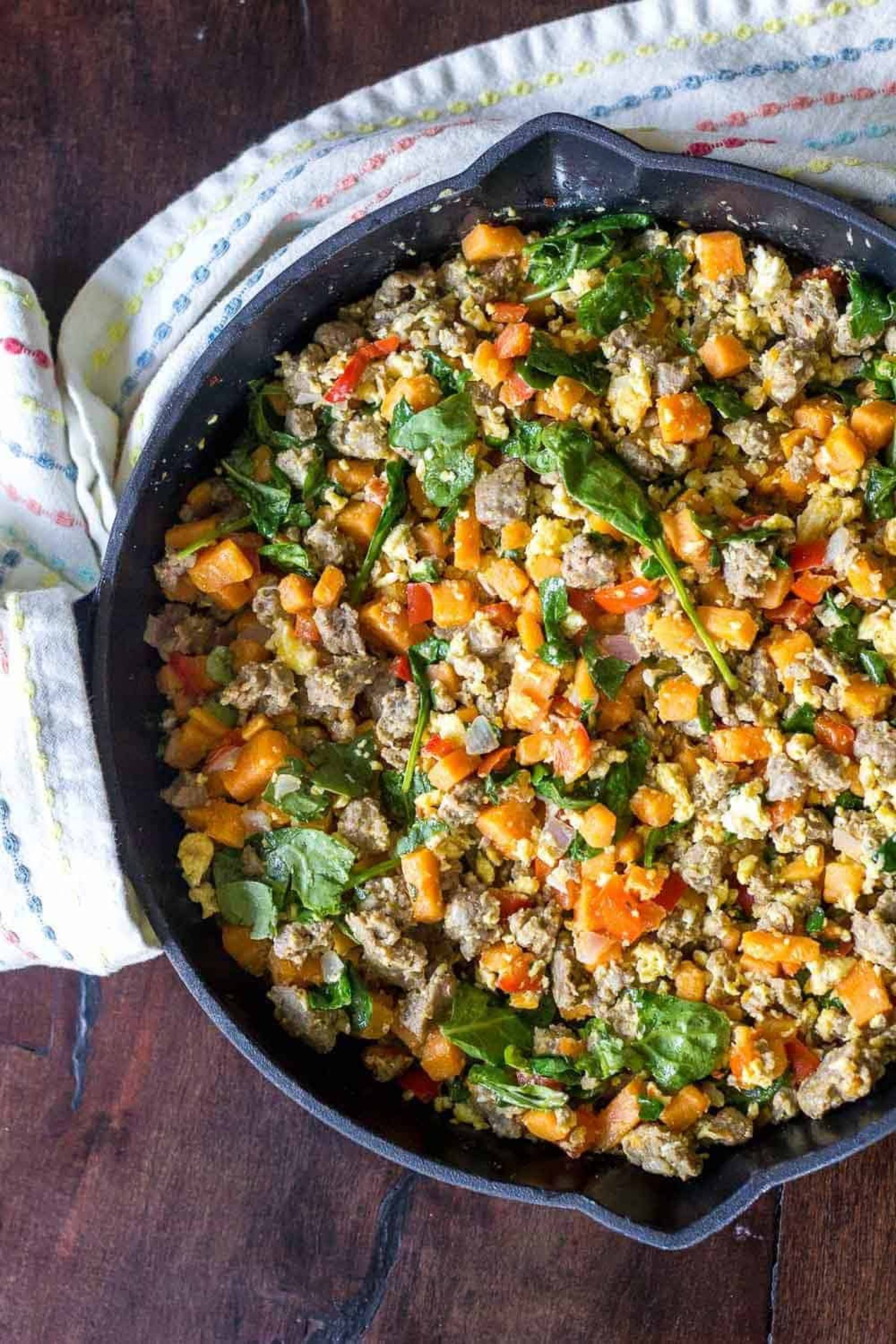 *Ground Chicken Sausage & Sweet Potato Hash